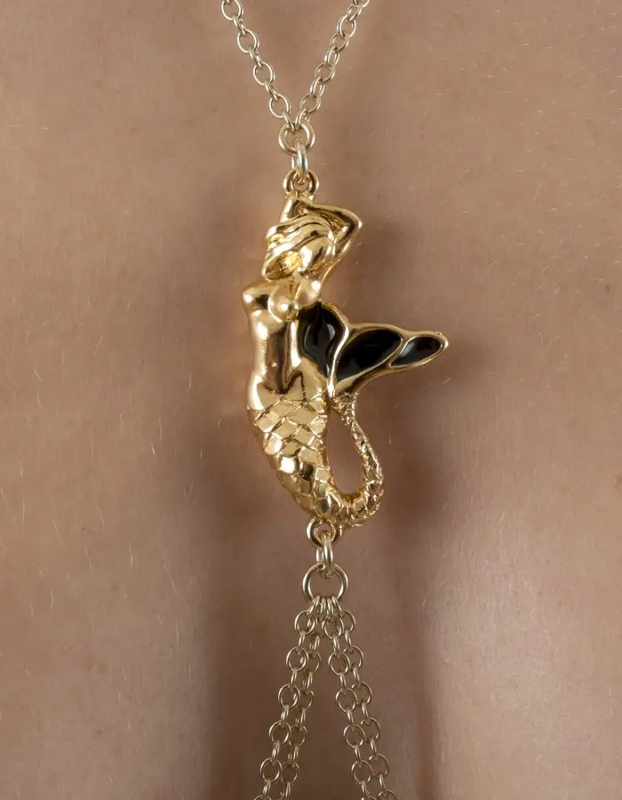 Rhine Maiden - Gold Siren Song Necklace and Nipple Jewelry
