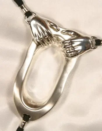 Rosa - Crotchless G-String Panty with Sterling Silver Clitoral Jewelry