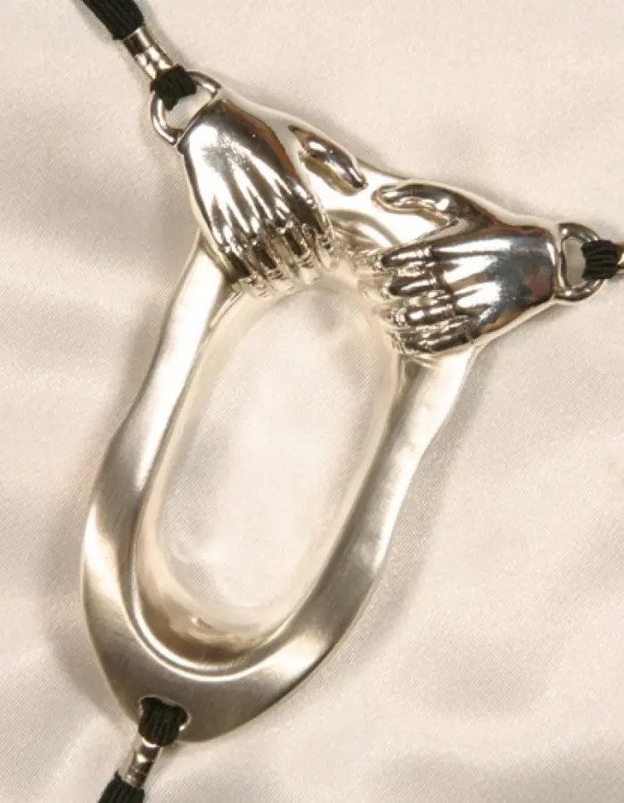 Rosa - Crotchless G-String Panty with Sterling Silver Clitoral Jewelry