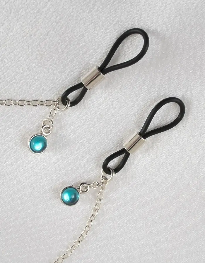 Rose of Sharon - Silver Rose Pendant Breast Chain