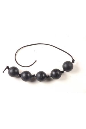 Rubber Anal Beads-Five 1.65 Inch Balls