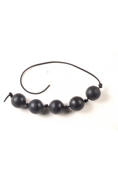 Rubber Anal Beads-Five 1.65 Inch Balls