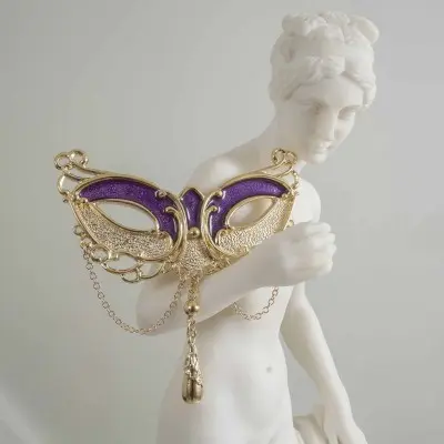 We Lived for Love and Lust - Women's Love Mask of Venice G-String with Pendant in Gold