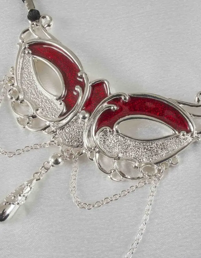 We Danced Our Youth - Women's Love Mask of Venice G-String with Pendant in Silver