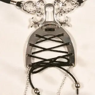 Women's Labia Surrounding Lace-Up Waist Band with Dolphin Top in Silver