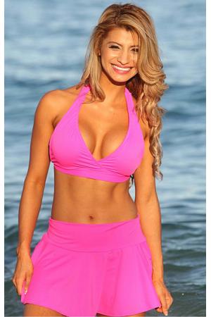 San Elio Beach - Flirty Skirted Halter Bikini Bathing Suit