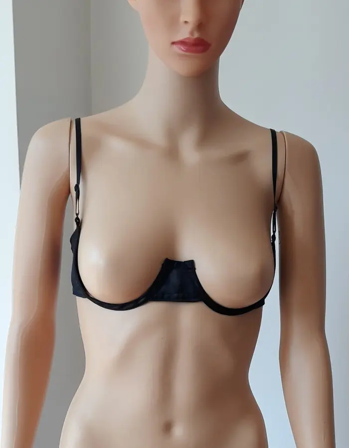 Satin Underwire Open Cup Bra