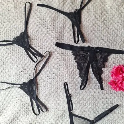Satyrina - Strappy G-String Thong Panty in Butterfly Lace