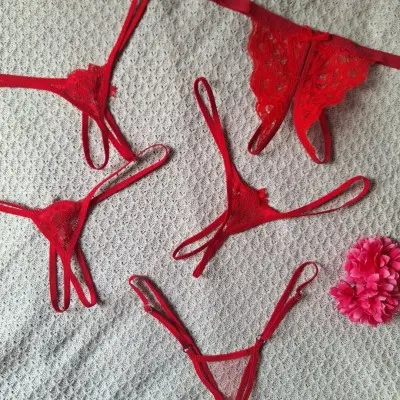 Satyrina - Strappy G-String Thong Panty in Butterfly Lace