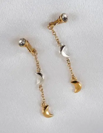Selene - Labia Clips with Gold and Silver Moons