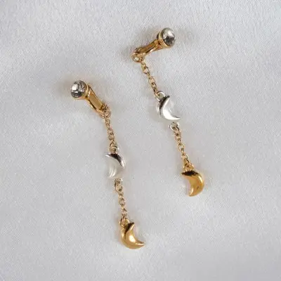 Selene - Labia Clips with Gold and Silver Moons