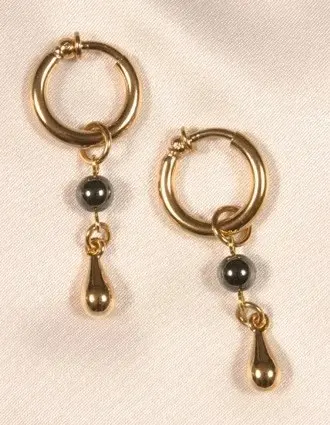 3 in 1 Hematite and Gold Non-Piercing Labia Rings in a Gift Box