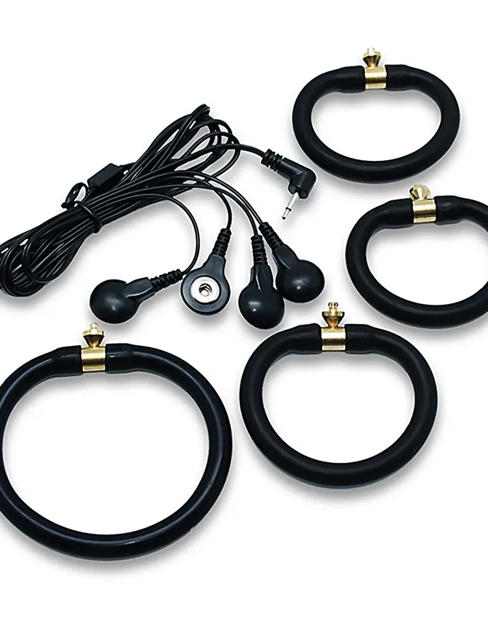 Set of 4 Conductive Electro Sex Rings