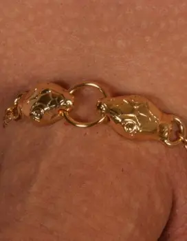Set - Serpent Penis Chain Bracelet in Gold