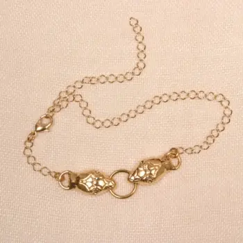 Set - Serpent Penis Chain Bracelet in Gold