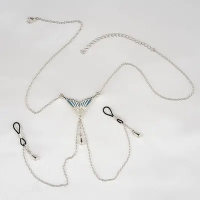 Sexy Ariel - Silver Nymph Necklace with Nipple Rings