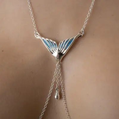 Sexy Ariel - Silver Nymph Necklace with Nipple Rings