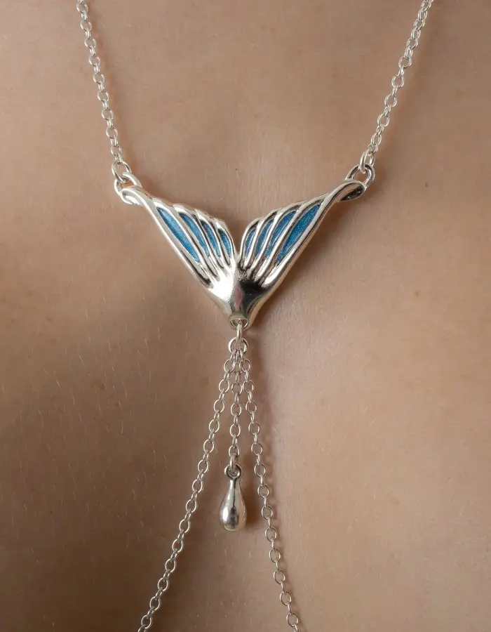 Sexy Ariel - Silver Nymph Necklace with Nipple Rings