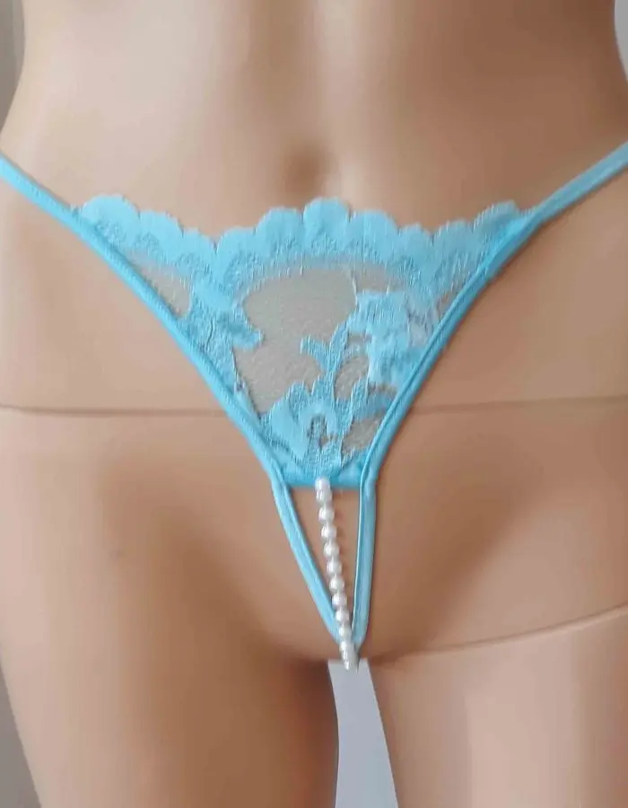 Sexy Scholar - Crotchless Pearl G String Panty