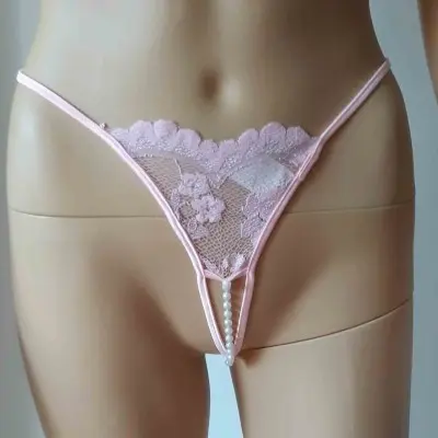 Sexy Scholar - Crotchless Pearl G String Panty