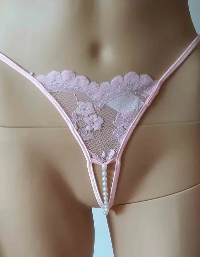 Sexy Scholar - Crotchless Pearl G String Panty