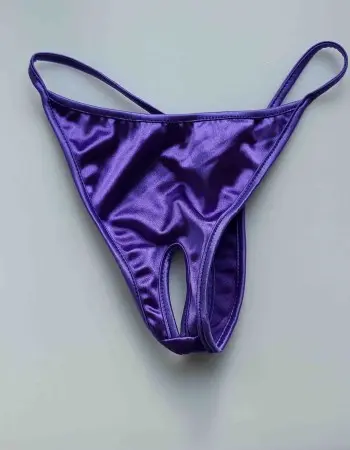 Sexy of Hollywood - Satin Crotchless Thong Panty