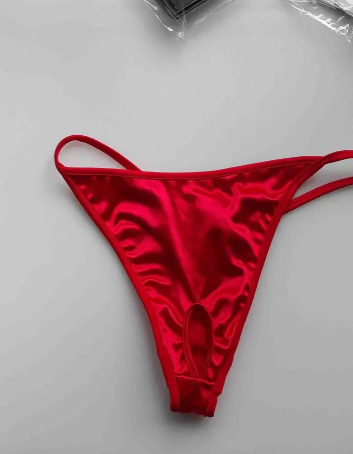 Sexy of Hollywood - Satin Crotchless Thong Panty