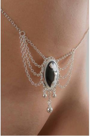 Shadows of the Night - Silver Moonlight Cameo Waist Chain 