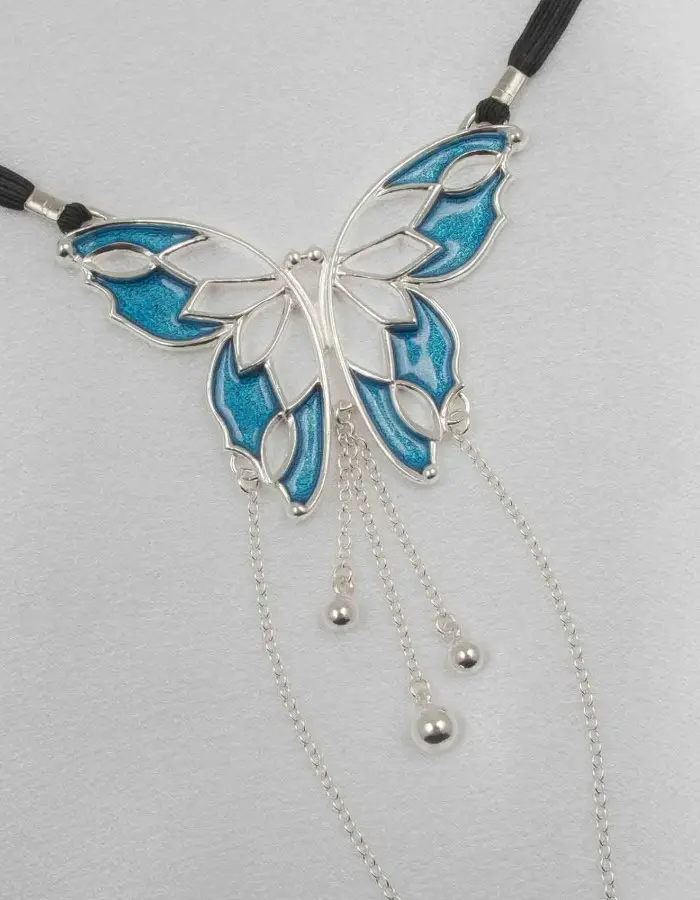 Shameless - Women’s Butterfly G-String with Pendants in Silver