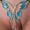 Shameless - Women’s Butterfly G-String with Pendants in Silver