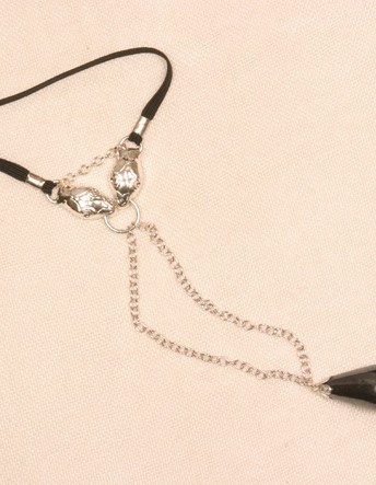 Shesha - Serpent Penis Chain in Silver with Colored Pendant