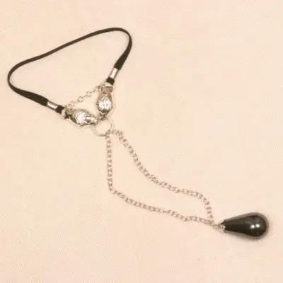 Shesha - Serpent Penis Chain in Silver with Colored Pendant