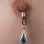 Shu - Silver Non Piercing Nipple Jewelry with Cerulean Crystals