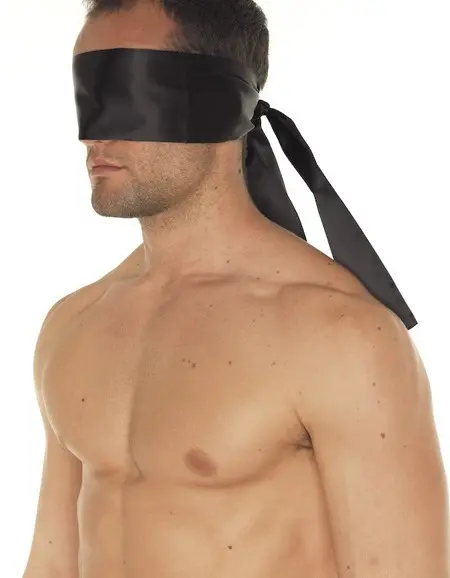 Silky Double Thick Black Blindfold
