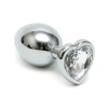 Silver Butt PluSilver Butt Plug with Heart Shape Crystalg with Heart Shape Crystal