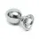Silver Butt Plug with Heart Shape Crystal