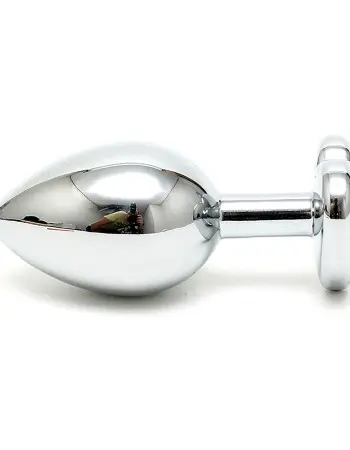 Silver Butt Plug with Heart Shape Crystal