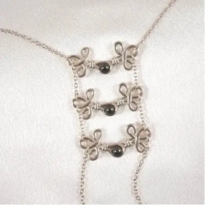 Silver Duchess - Necklace and Breast Chain with Nipple Clips
