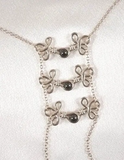 Silver Duchess - Necklace and Breast Chain with Nipple Clips