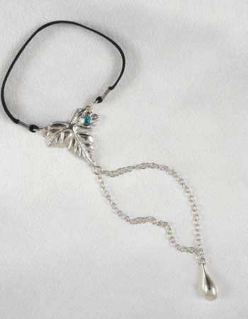 Silberne Ahornwurst - Penisschmuck mit Herbstlaub-Anhänger