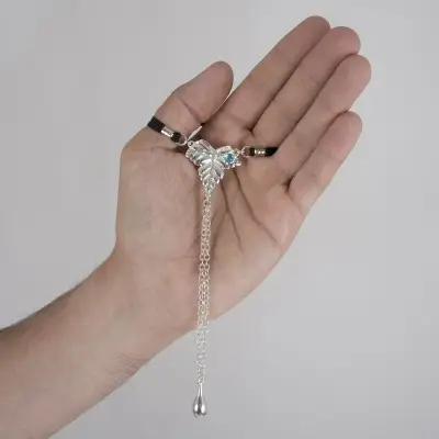 Silver Maple Sausage - Penis Jewelry With Autumn Foliage Charm