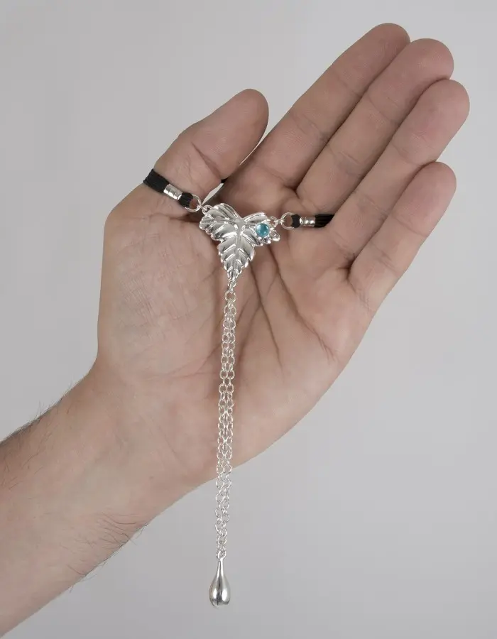 Silver Maple Sausage - Penis Jewelry With Autumn Foliage Charm