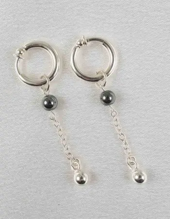 Silver and Black Non-Piercing Labia Jewelry