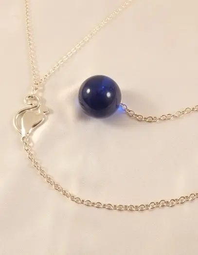 Sima Maoying - Women's Silver Waist Chain with Cat and Insertable Blue Orb