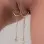 Something's Gotta Give - Non-piercing Labia Rings with Crystal Pendant in Gold - Pair