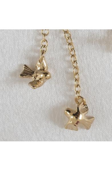 Sometimes Love Just Ain't Enough - Non-piercing labia rings with Flying Birds in Gold - Pair