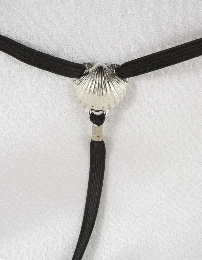 Song of the Ocean - Silver Seashell Crotchless G-String Jewelry