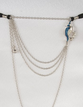 Chanson de l'océan - Bijoux en string sans entrejambe en coquillage argenté