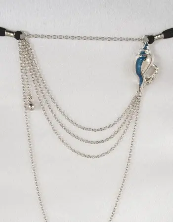 Song of the Ocean - Silver Seashell Crotchless G-String Jewelry
