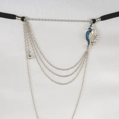 Song of the Ocean - Silver Seashell Crotchless G-String Jewelry